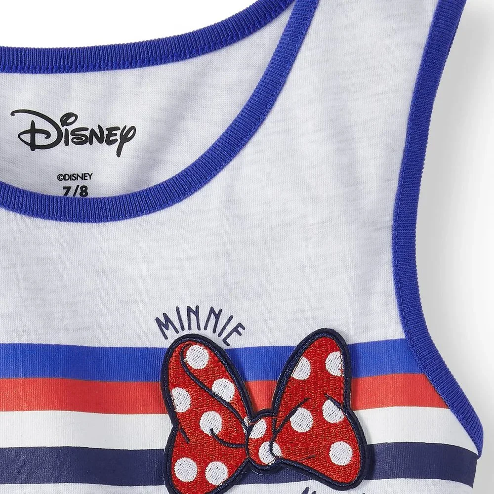 Disney Kids Girls Minnie Mouse Bow Print Jersey Tulle Blue Dress NWT